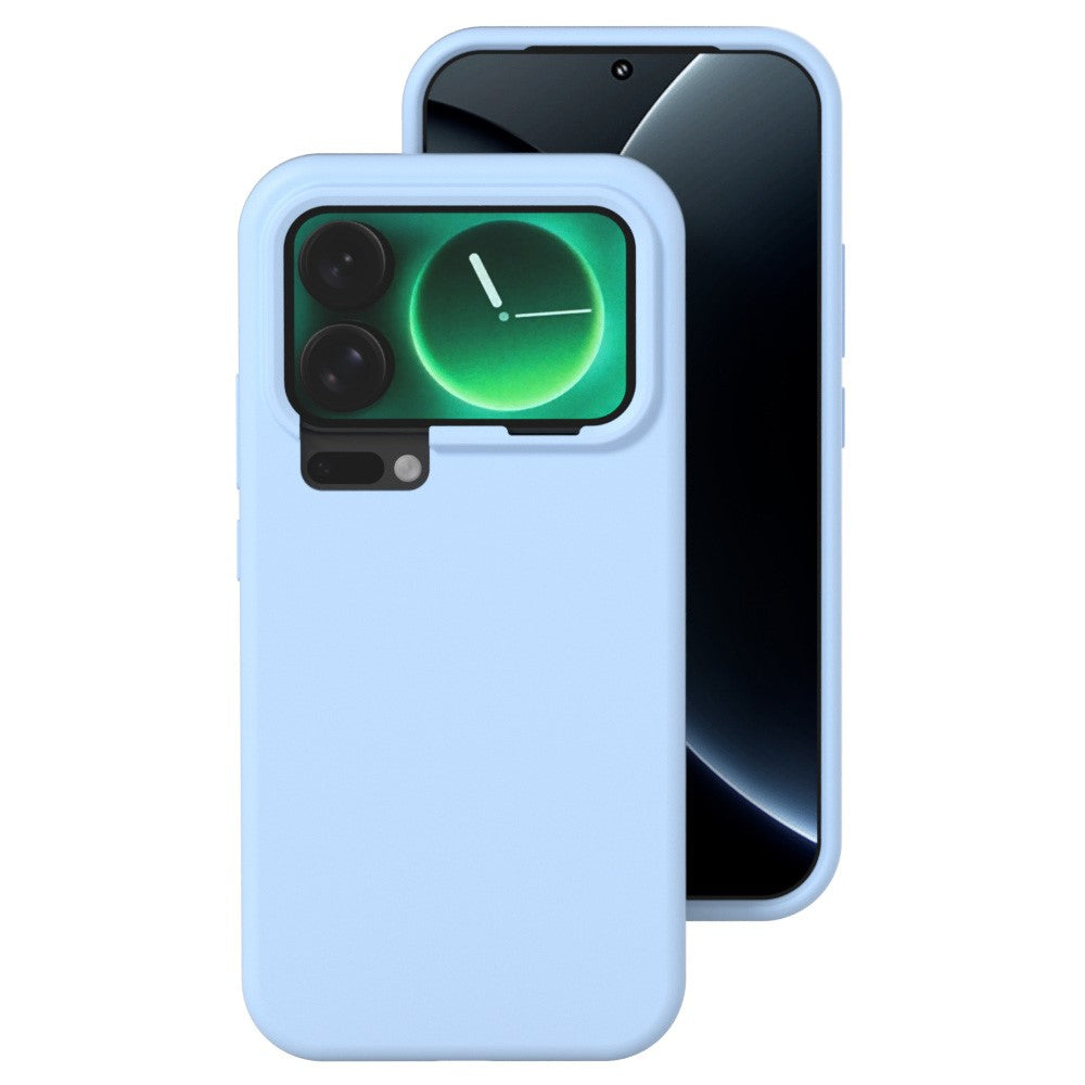For Xiaomi 17 Pro Max Liquid Silicone Phone Case Skin-Friendly Shockproof Protective Back Cover - Mist Blue