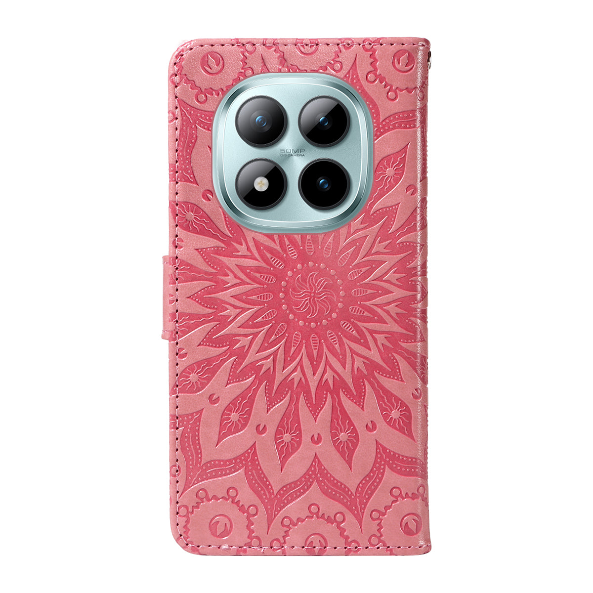 For Xiaomi Poco M8 Pro 5G / Redmi Note 15 Pro+ 5G (Global) Leather Wallet Case Sunflower Imprinted Phone Cover - Pink