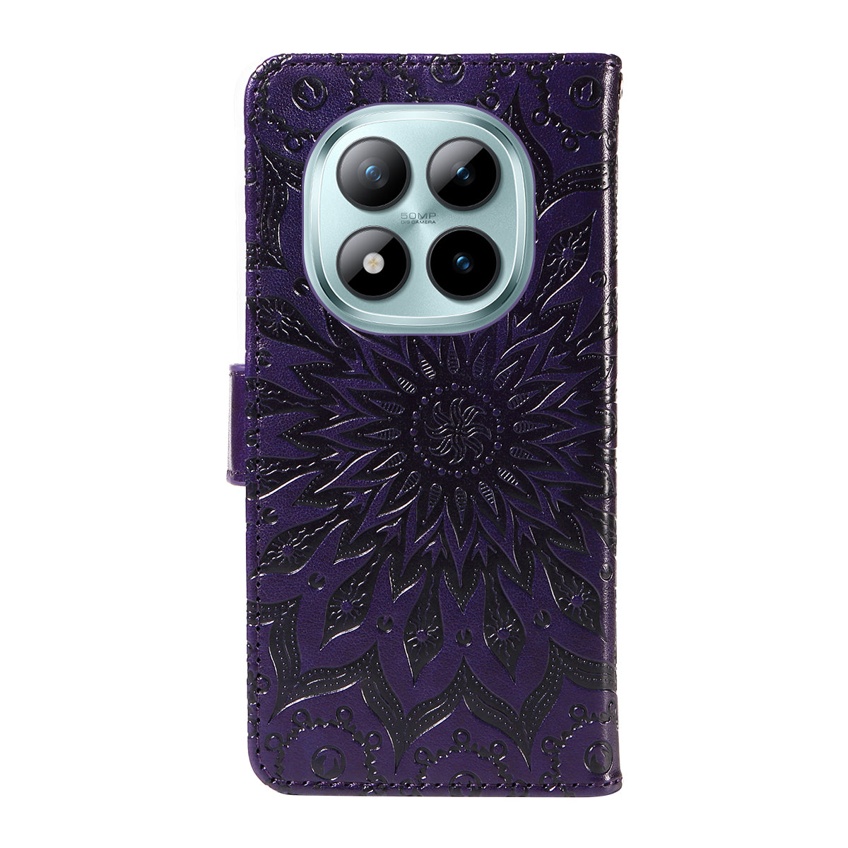 For Xiaomi Poco M8 Pro 5G / Redmi Note 15 Pro+ 5G (Global) Leather Wallet Case Sunflower Imprinted Phone Cover - Purple
