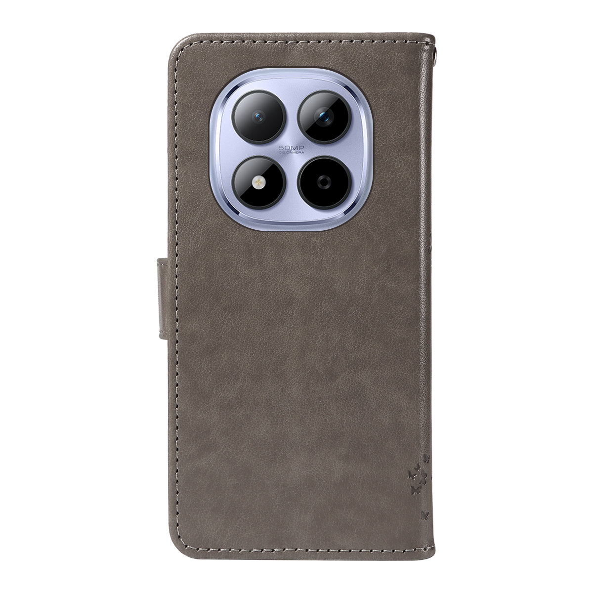 For Xiaomi Redmi Note 15 Pro 5G (Global) Phone Case with Stand Cat Tree Pattern Leather Wallet Mobile Cover - Grey