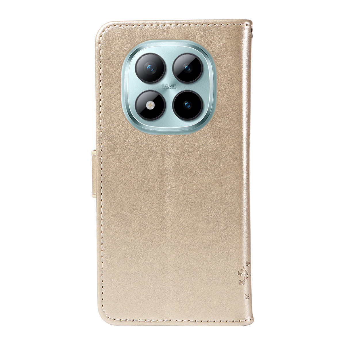 For Xiaomi Poco M8 Pro 5G / Redmi Note 15 Pro+ 5G (Global) Phone Case with Stand Cat Tree Pattern Leather Wallet Mobile Cover - Gold