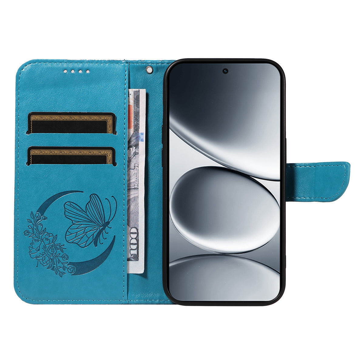 For Xiaomi Redmi Note 15 Pro 5G (Global) Case Butterfly Pattern PU Leather Folio Flip Phone Cover -  Blue
