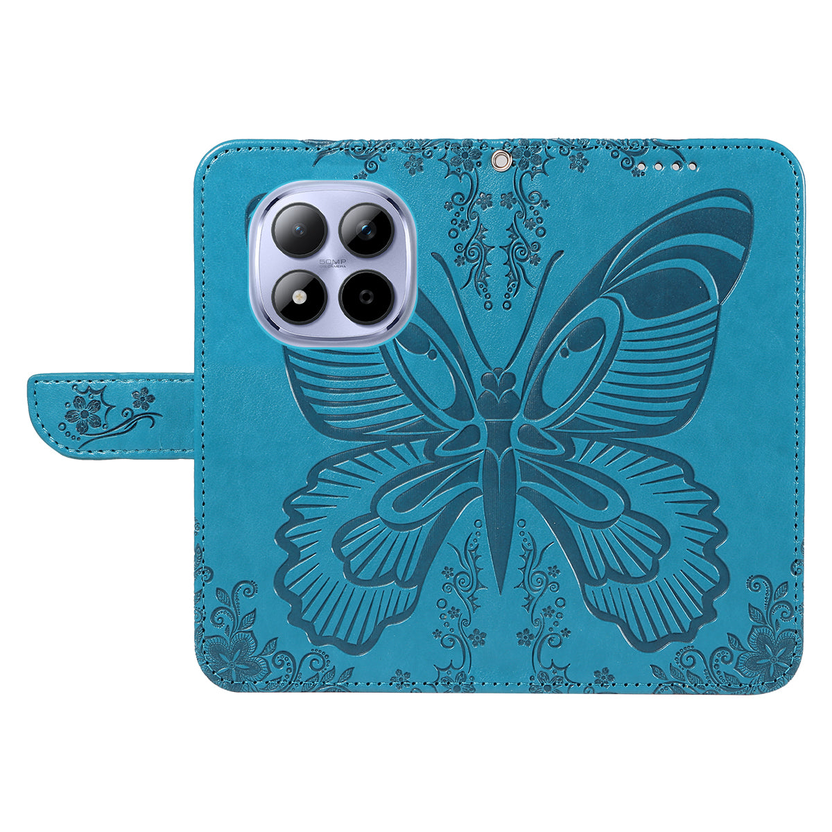 For Xiaomi Redmi Note 15 Pro 5G (Global) Case Butterfly Pattern PU Leather Folio Flip Phone Cover -  Blue