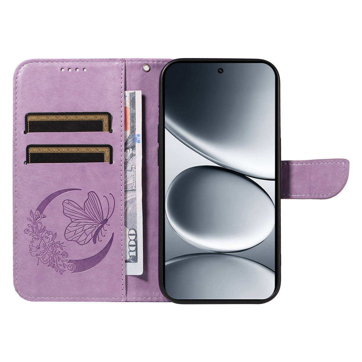 For Xiaomi Redmi Note 15 Pro 5G (Global) Case Butterfly Pattern PU Leather Folio Flip Phone Cover -  Light Purple
