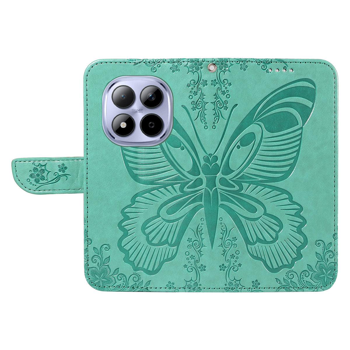 For Xiaomi Redmi Note 15 Pro 5G (Global) Case Butterfly Pattern PU Leather Folio Flip Phone Cover -  Green