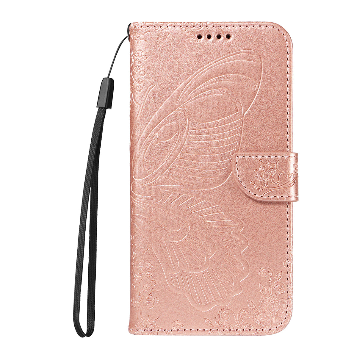 For Xiaomi Redmi Note 15 Pro 5G (Global) Case Butterfly Pattern PU Leather Folio Flip Phone Cover -  Rose Gold