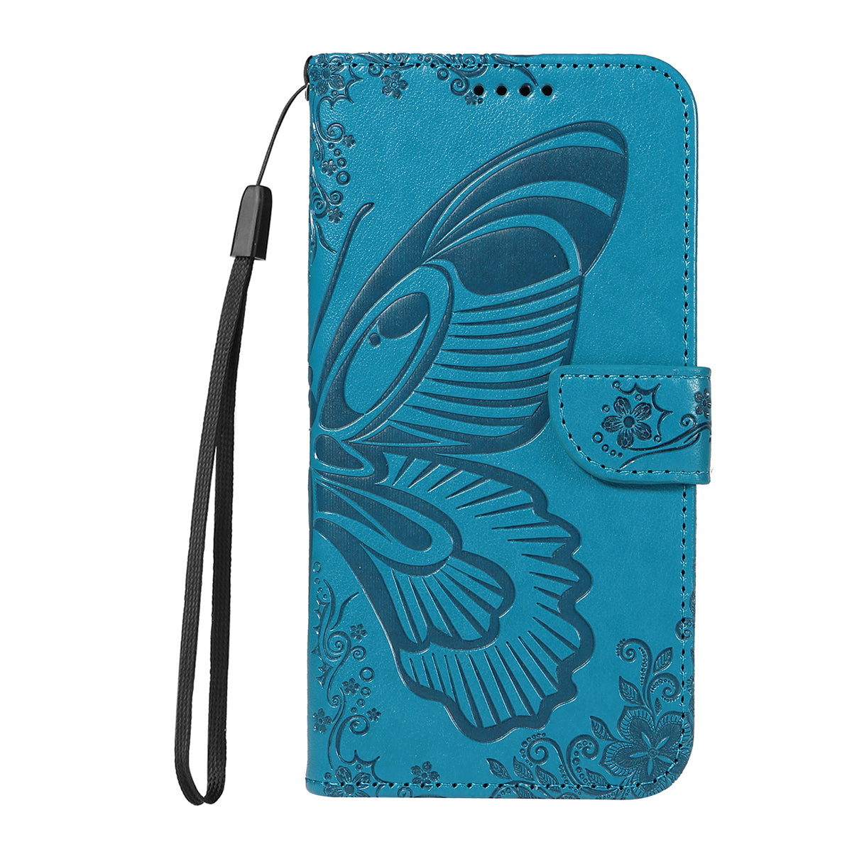 For Xiaomi Poco M8 Pro 5G / Redmi Note 15 Pro+ 5G (Global) Case Butterfly Pattern PU Leather Folio Flip Phone Cover -  Blue