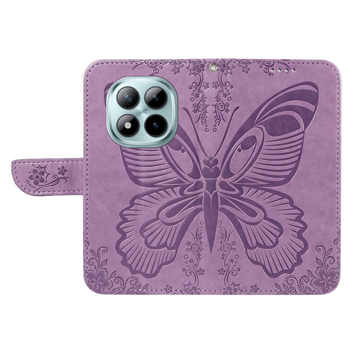 For Xiaomi Poco M8 Pro 5G / Redmi Note 15 Pro+ 5G (Global) Case Butterfly Pattern PU Leather Folio Flip Phone Cover -  Light Purple