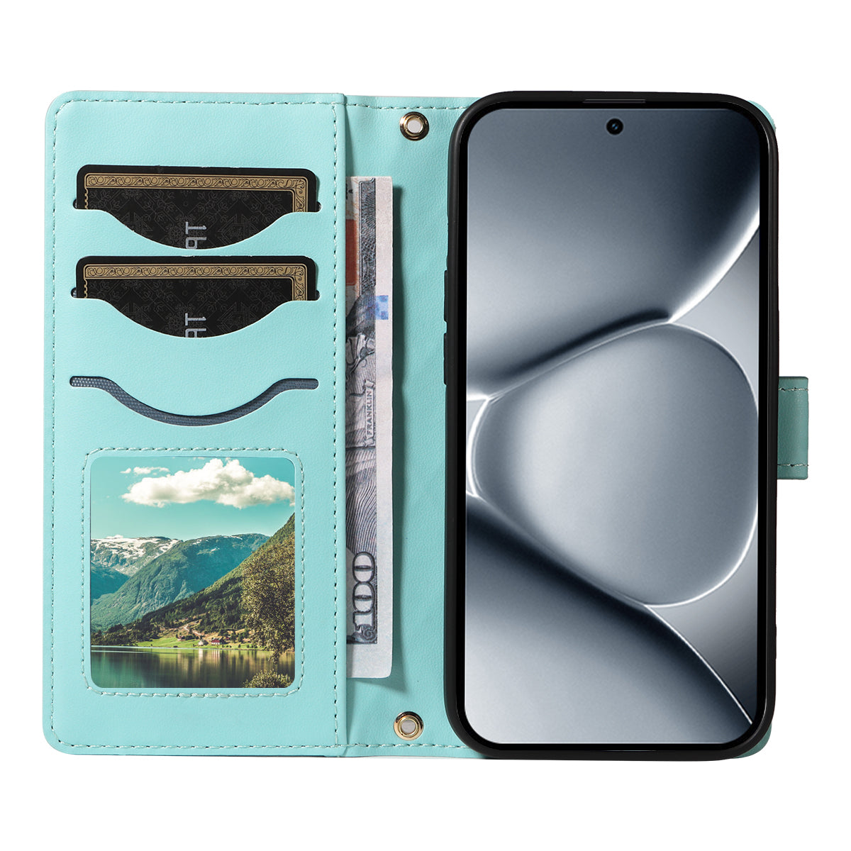 For Xiaomi Poco M8 Pro 5G / Redmi Note 15 Pro+ 5G (Global) Wallet Case Rhombus Leather Phone Cover with Strap - Green