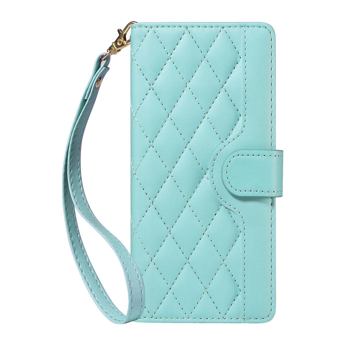 For Xiaomi Poco M8 Pro 5G / Redmi Note 15 Pro+ 5G (Global) Wallet Case Rhombus Leather Phone Cover with Strap - Green