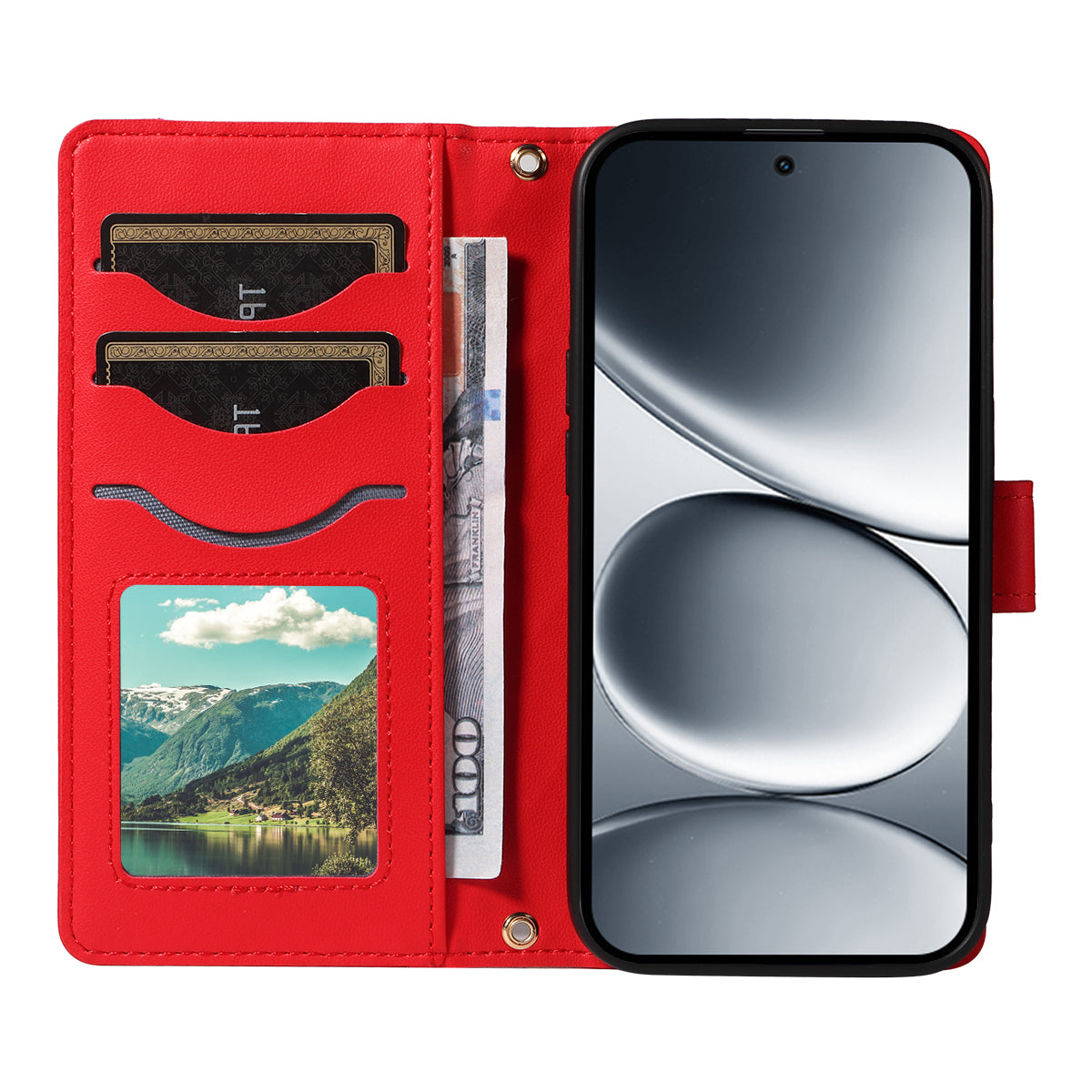 For Xiaomi Redmi Note 15 Pro 5G (Global) Wallet Case Rhombus Leather Phone Cover with Strap -  Red