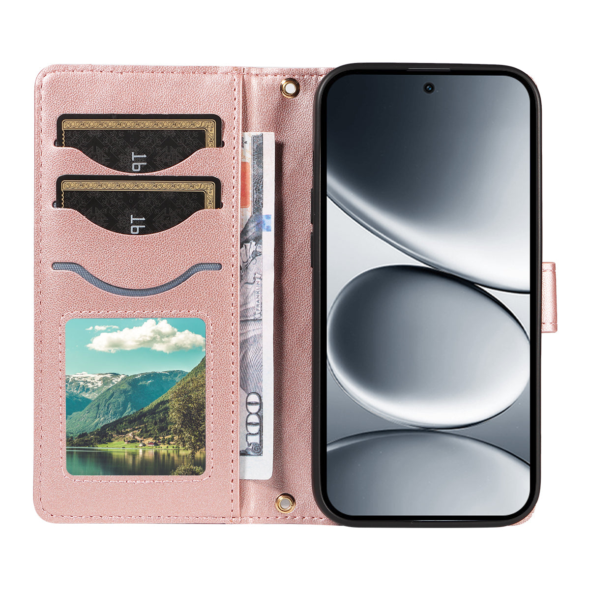 For Xiaomi Redmi Note 15 Pro 5G (Global) Wallet Case Rhombus Leather Phone Cover with Strap -  Rose Gold