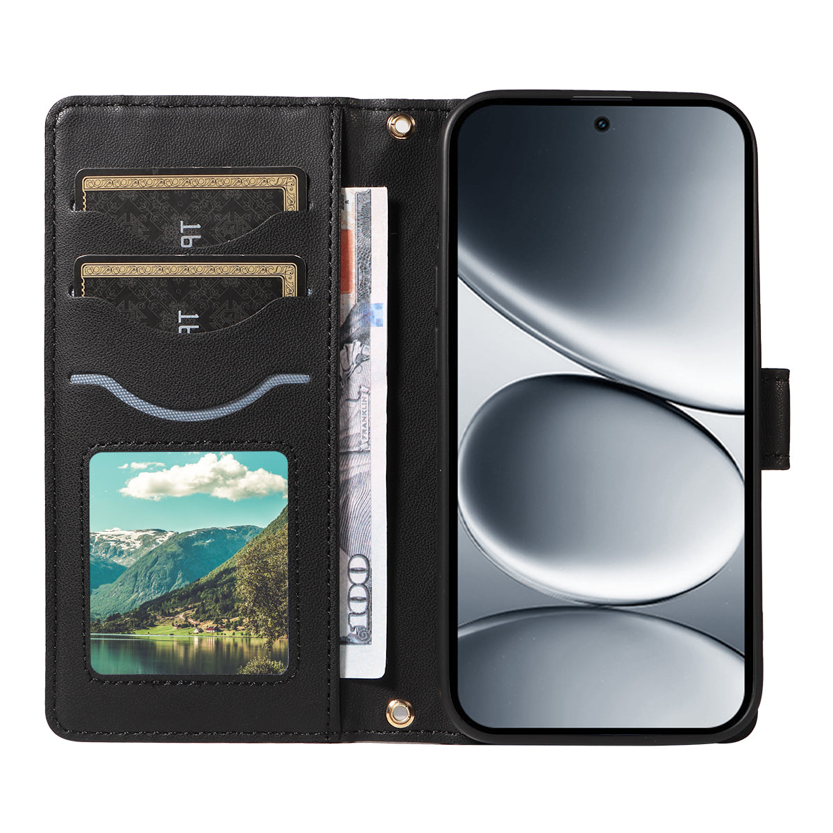 For Xiaomi Redmi Note 15 Pro 5G (Global) Wallet Case Rhombus Leather Phone Cover with Strap - Black