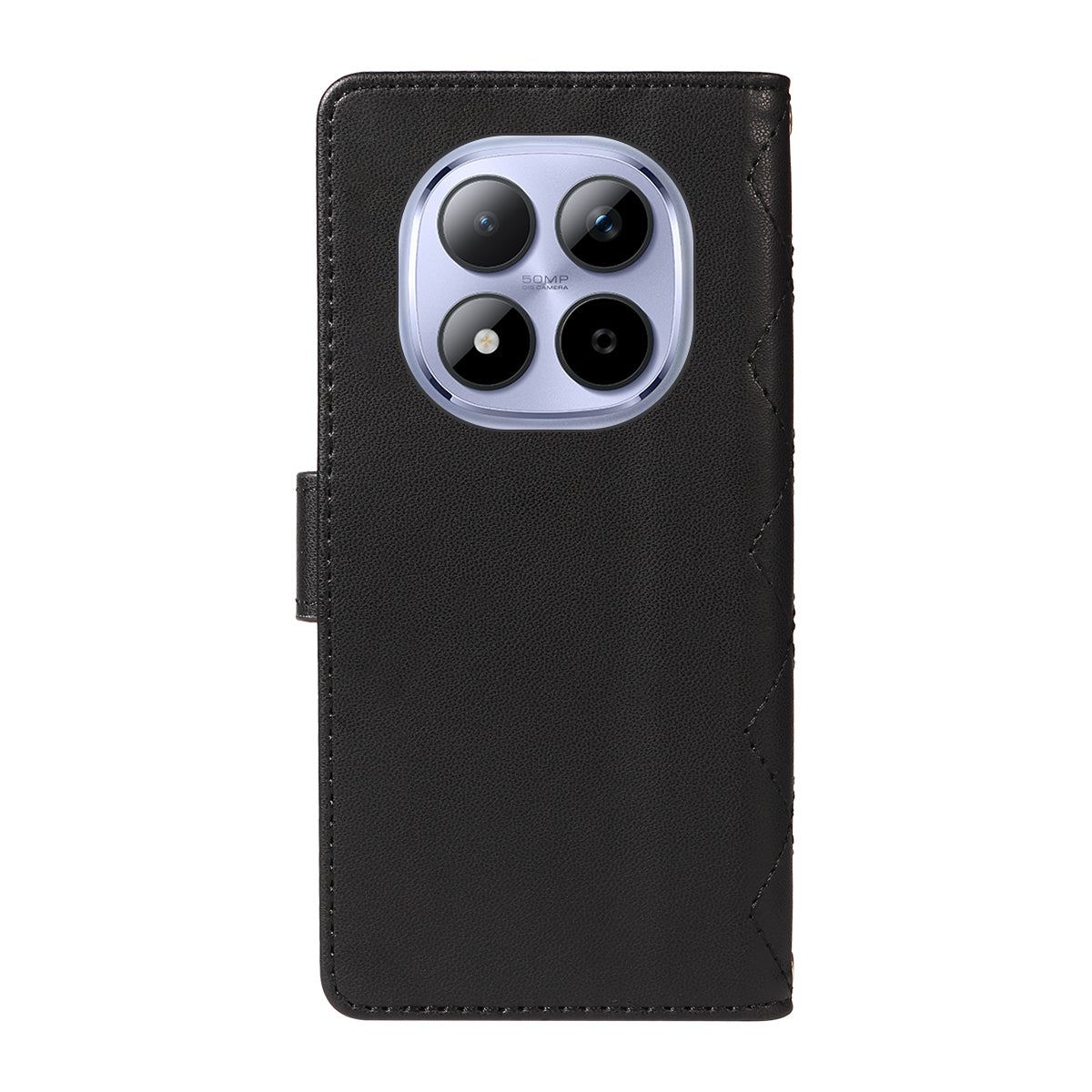 For Xiaomi Redmi Note 15 Pro 5G (Global) Wallet Case Rhombus Leather Phone Cover with Strap - Black