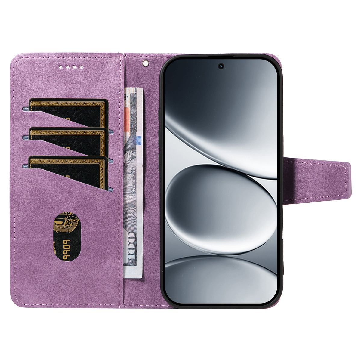 For Xiaomi Redmi Note 15 Pro 5G (Global) Leather Case Wallet Stand Grids Imprinted Phone Cover with Strap - Light Purple
