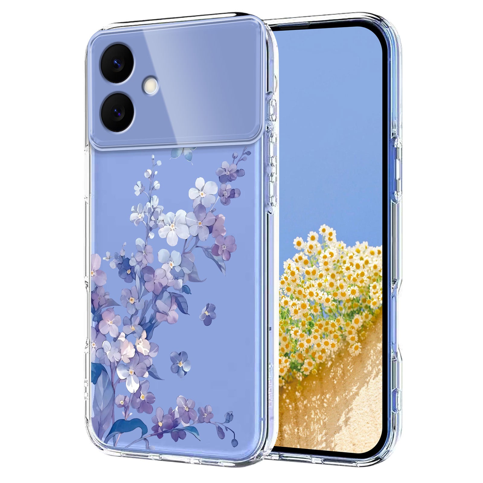 For-Samsung-Galaxy-S26-Edge-Case-Butterfly-Floral-Pattern-Printing-TPU-Phone-Back-Cover-Violets