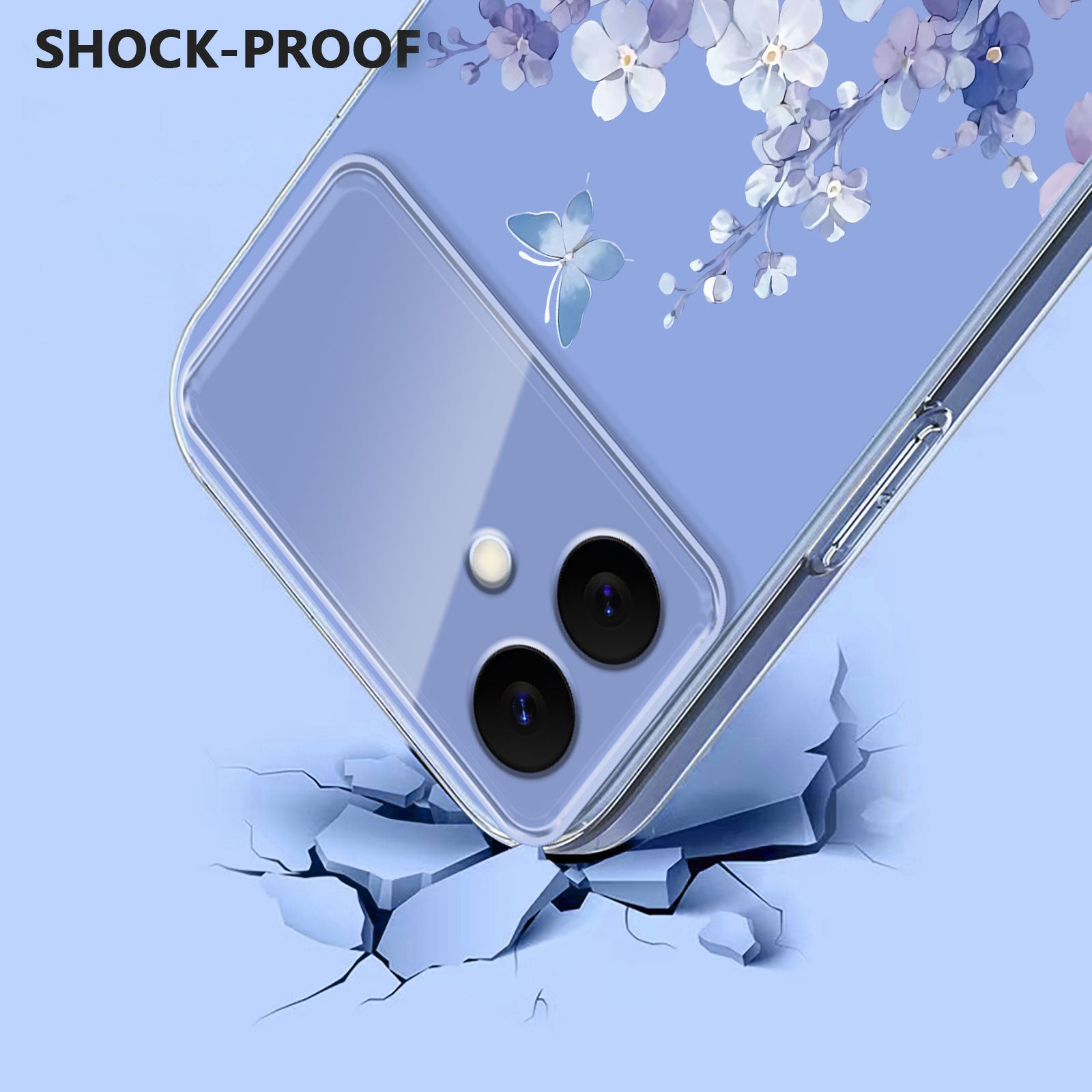 For-Samsung-Galaxy-S26-Edge-Case-Butterfly-Floral-Pattern-Printing-TPU-Phone-Back-Cover-Violets