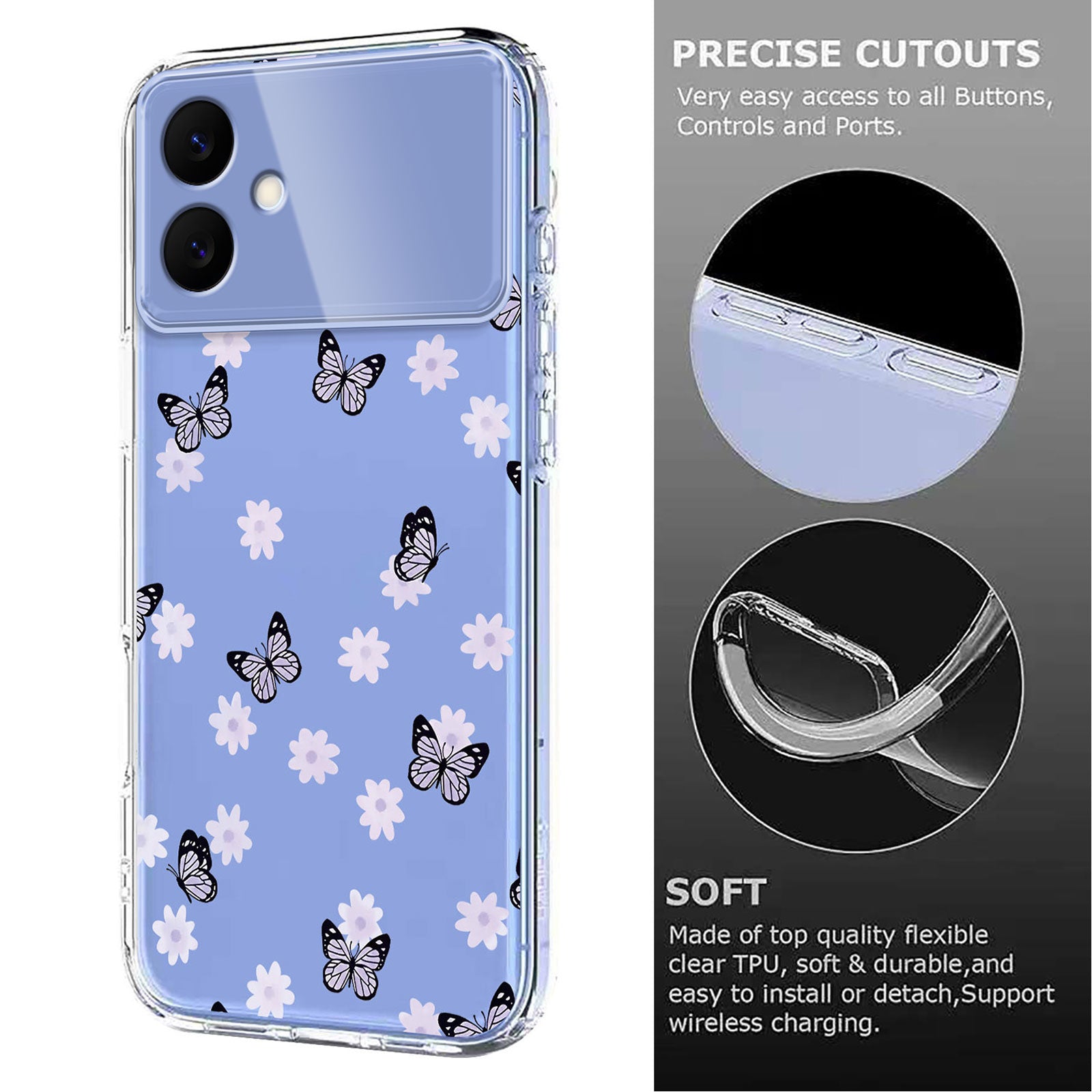 For-Samsung-Galaxy-S26-Edge-Case-Butterfly-Floral-Pattern-Printing-TPU-Phone-Back-Cover-Butterflies