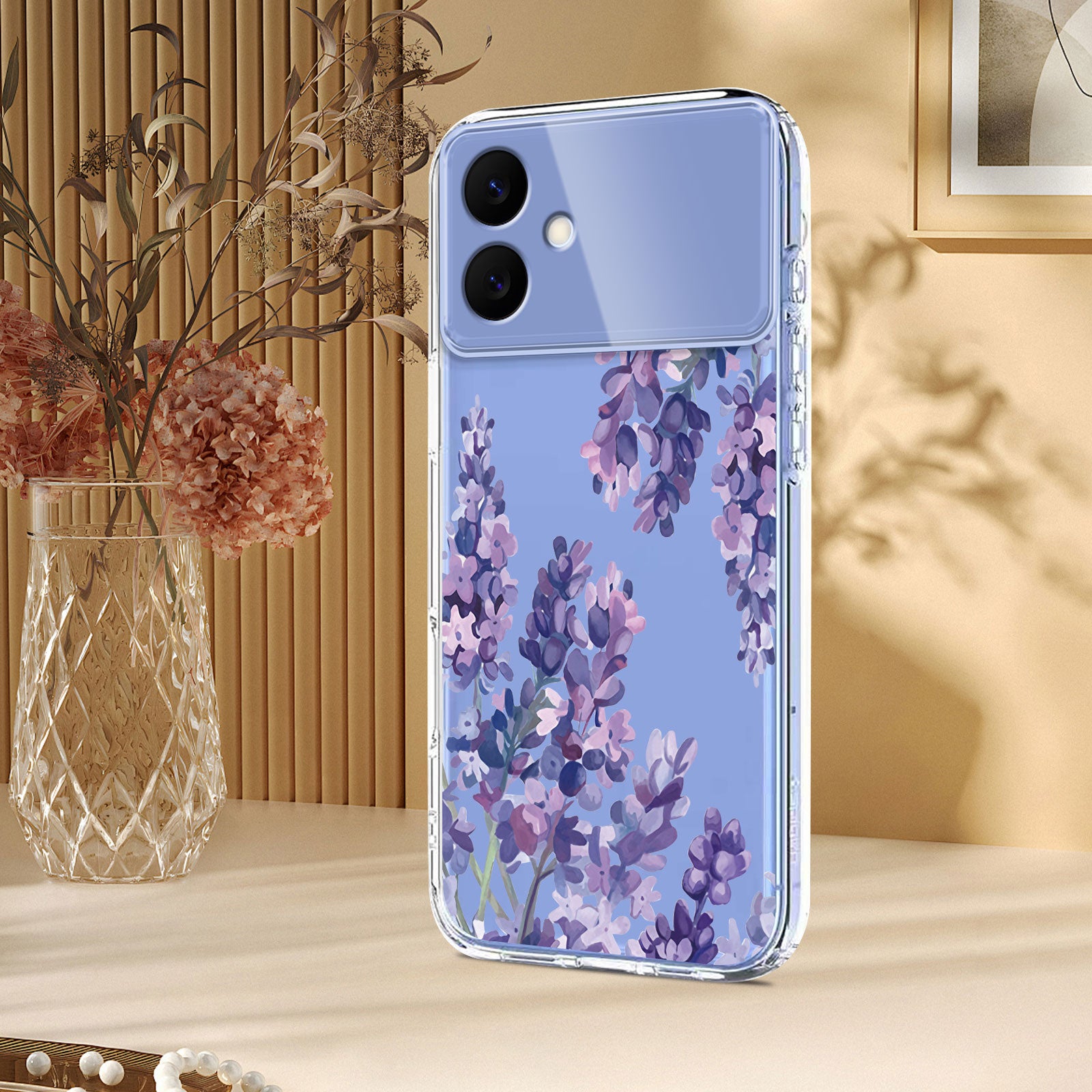 For-Samsung-Galaxy-S26-Edge-Case-Butterfly-Floral-Pattern-Printing-TPU-Phone-Back-Cover-Wisteria