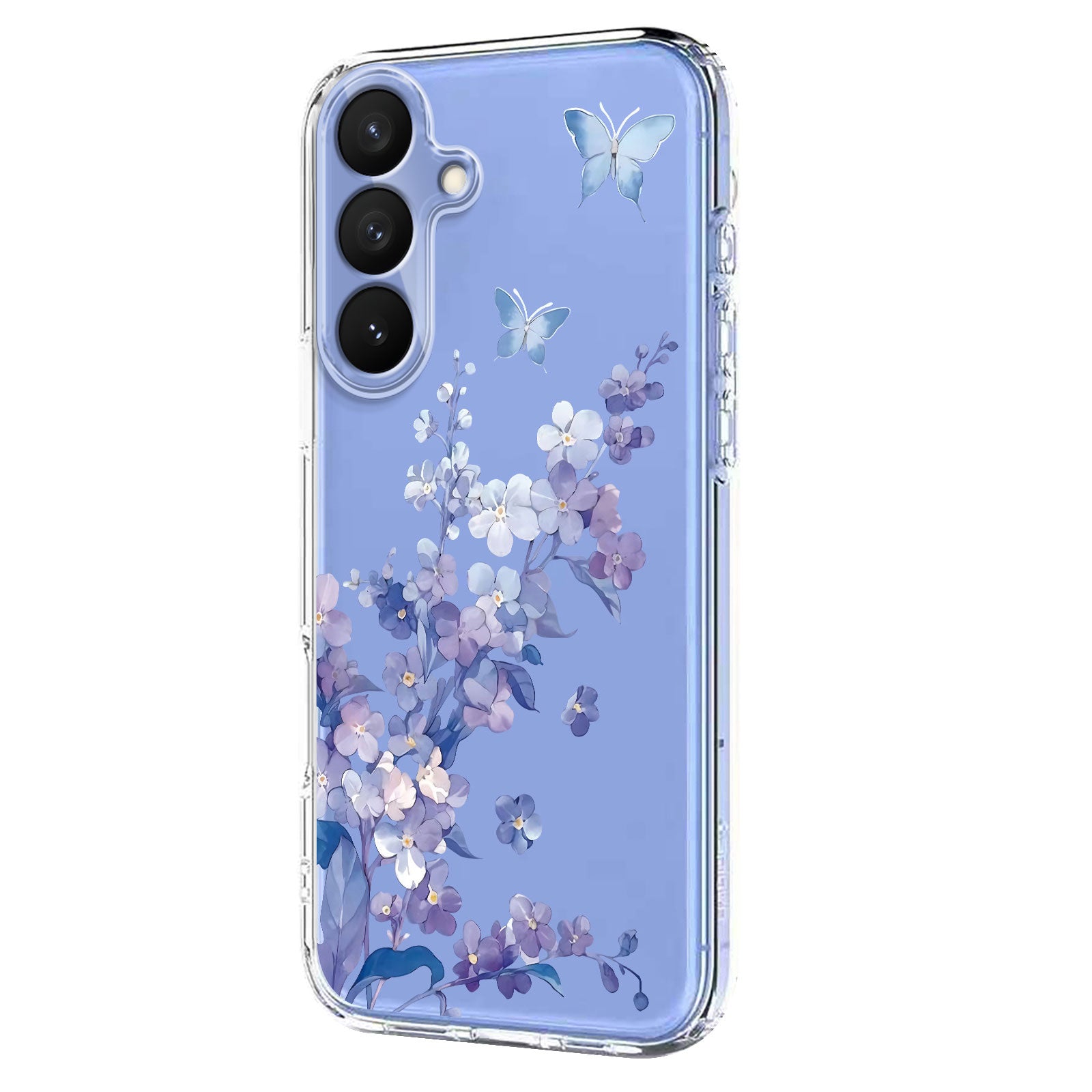 For-Samsung-Galaxy-S26-/-S26-Pro-Case-Butterfly-Floral-Pattern-Printing-TPU-Phone-Back-Cover-Violets