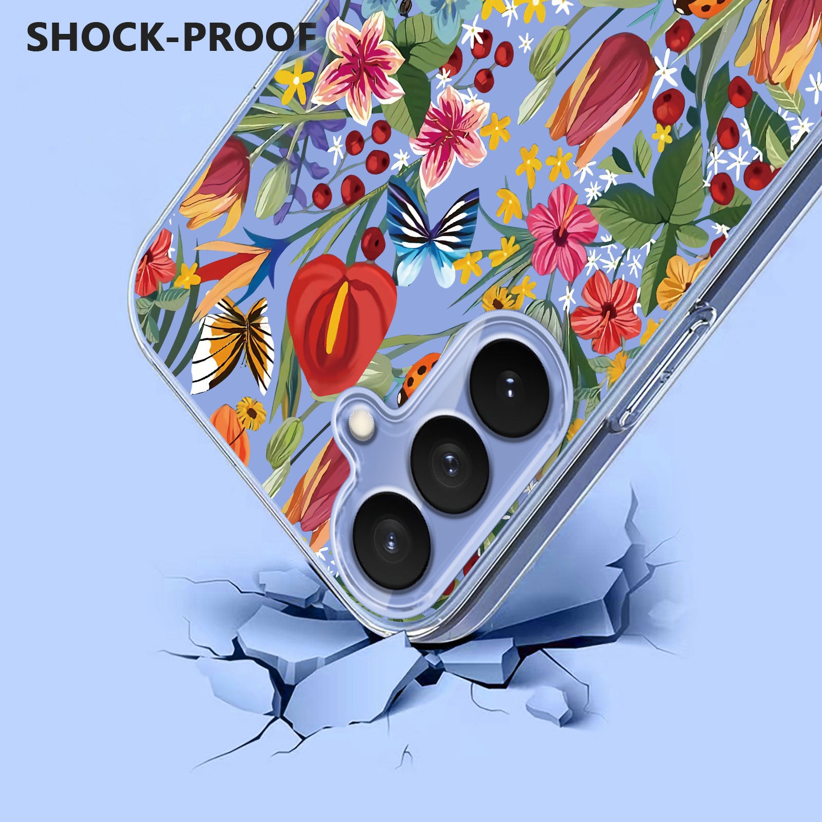 For-Samsung-Galaxy-S26-/-S26-Pro-Case-Butterfly-Floral-Pattern-Printing-TPU-Phone-Back-Cover-Lilies