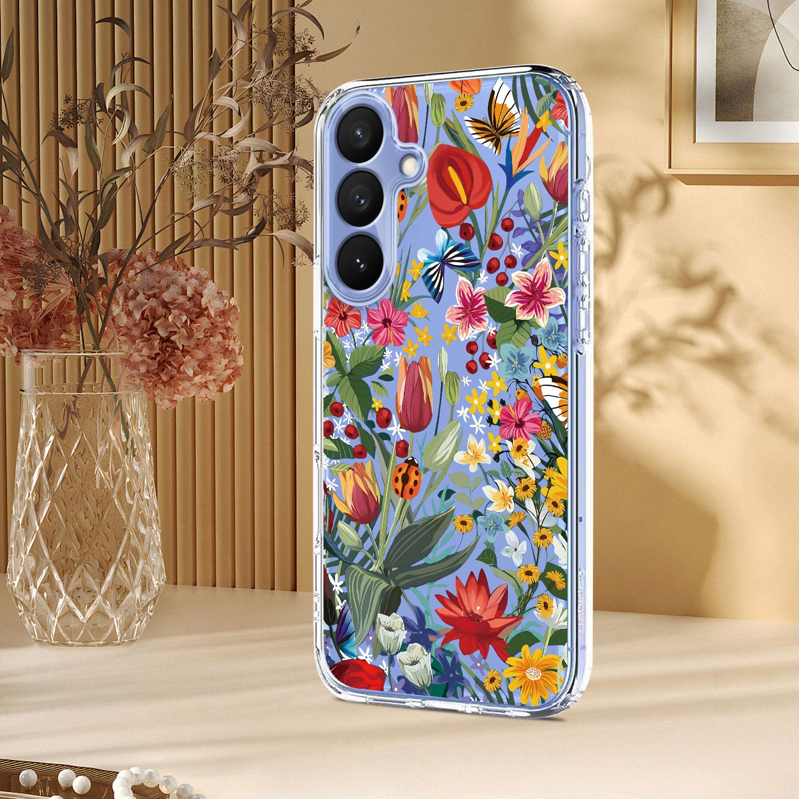 For-Samsung-Galaxy-S26-/-S26-Pro-Case-Butterfly-Floral-Pattern-Printing-TPU-Phone-Back-Cover-Lilies