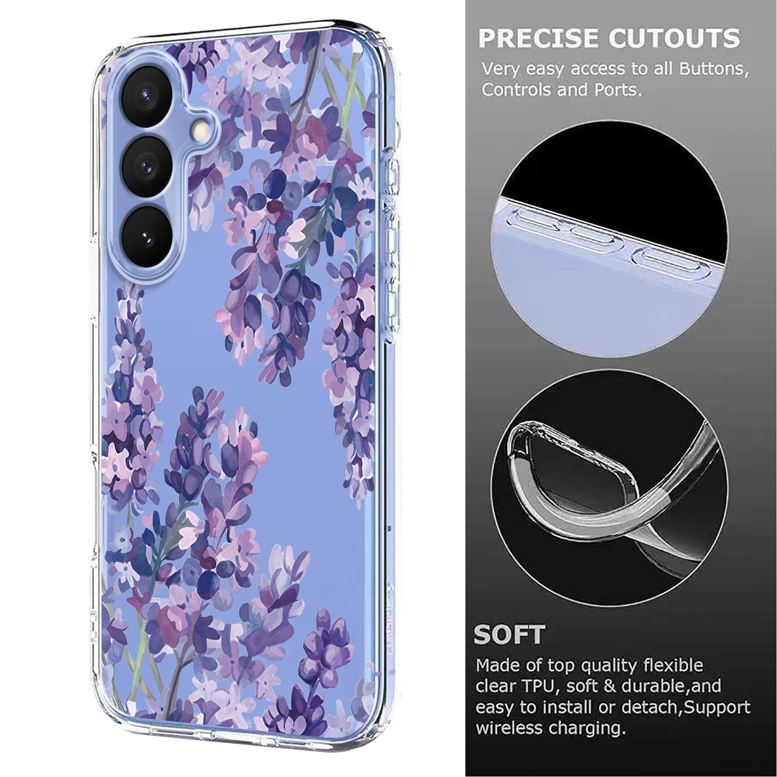 For-Samsung-Galaxy-S26-/-S26-Pro-Case-Butterfly-Floral-Pattern-Printing-TPU-Phone-Back-Cover-Wisteria