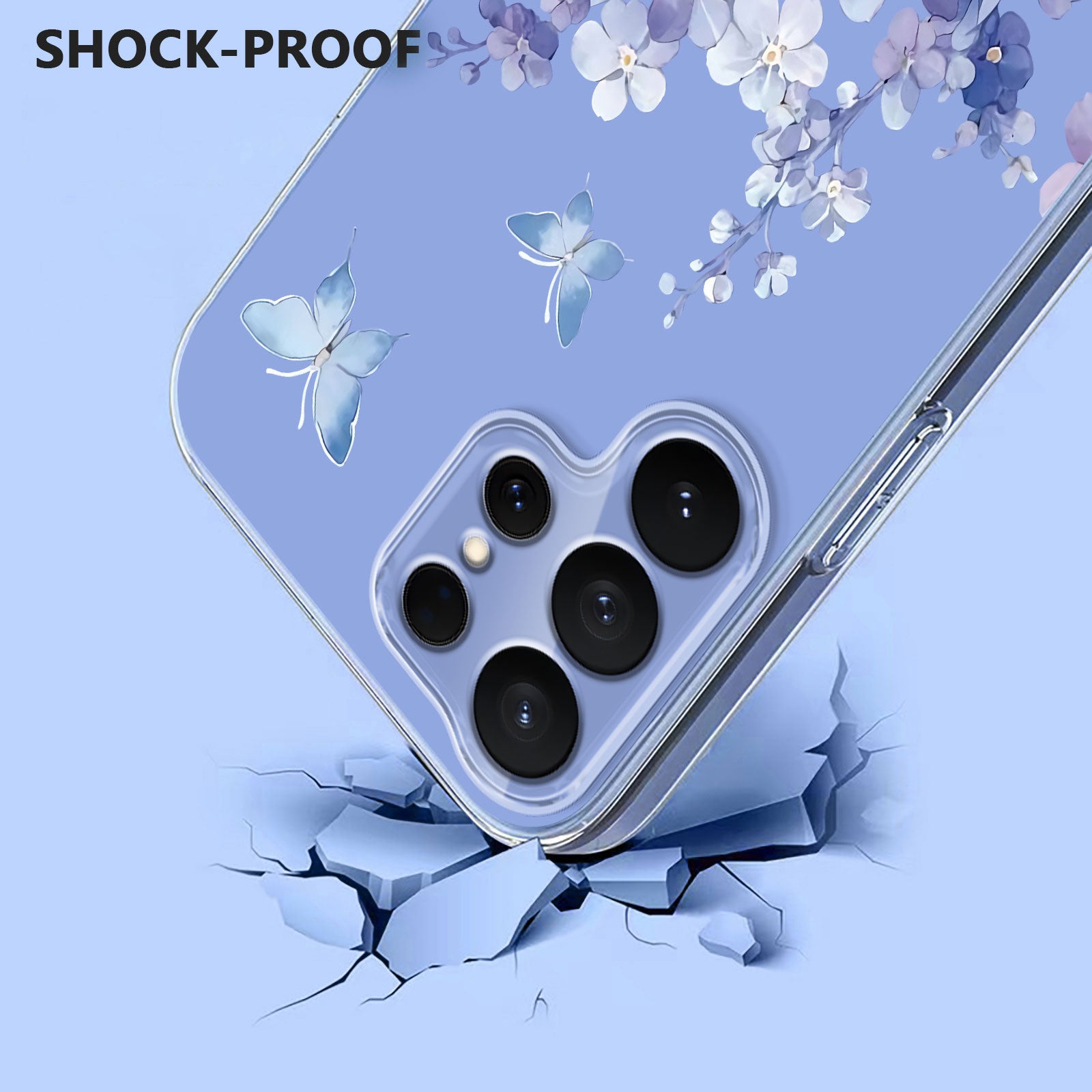 For-Samsung-Galaxy-S26-Ultra-Case-Butterfly-Floral-Pattern-Printing-TPU-Phone-Back-Cover-Violets