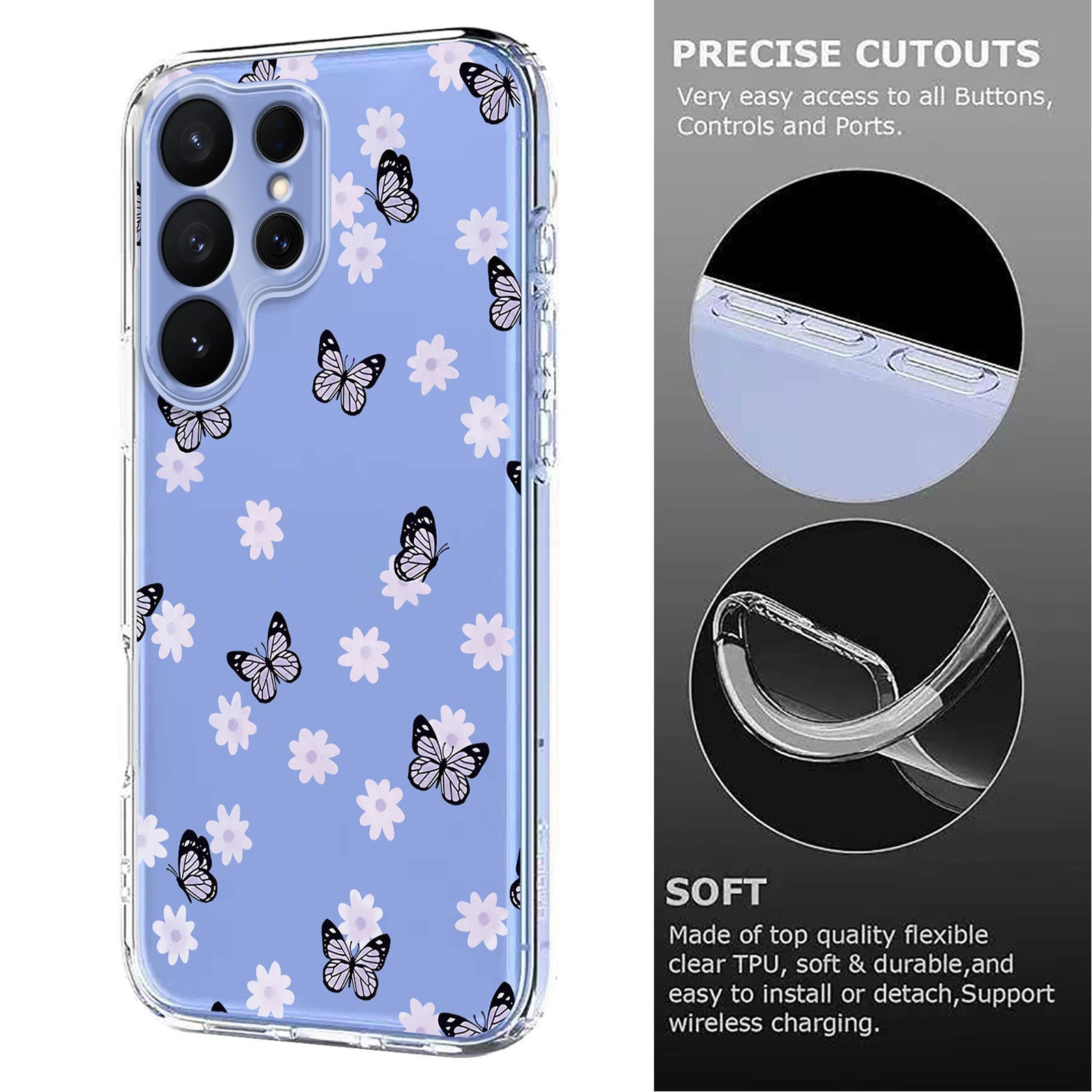 For-Samsung-Galaxy-S26-Ultra-Case-Butterfly-Floral-Pattern-Printing-TPU-Phone-Back-Cover-Butterflies