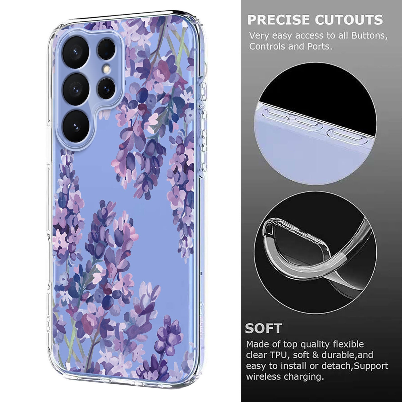 For-Samsung-Galaxy-S26-Ultra-Case-Butterfly-Floral-Pattern-Printing-TPU-Phone-Back-Cover-Wisteria