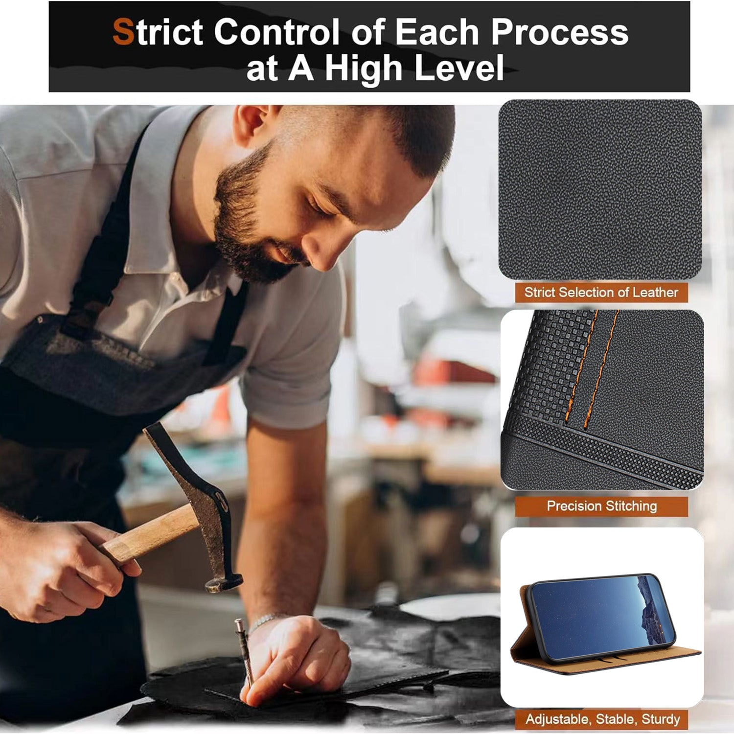 For-Samsung-Galaxy-S26-/-S26-Pro-Case-L-Shaped-Grid-Pattern-Leather-Stand-Phone-Cover-with-Card-Slots-Black