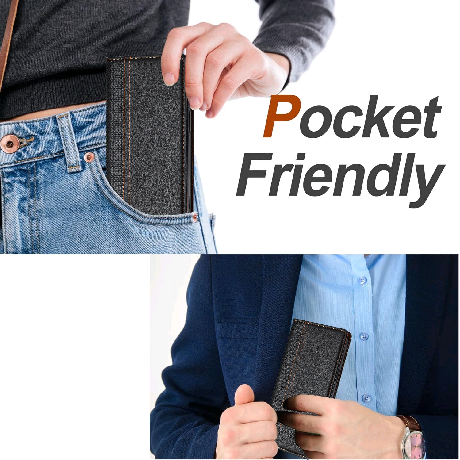 For-Samsung-Galaxy-S26-/-S26-Pro-Case-L-Shaped-Grid-Pattern-Leather-Stand-Phone-Cover-with-Card-Slots-Black