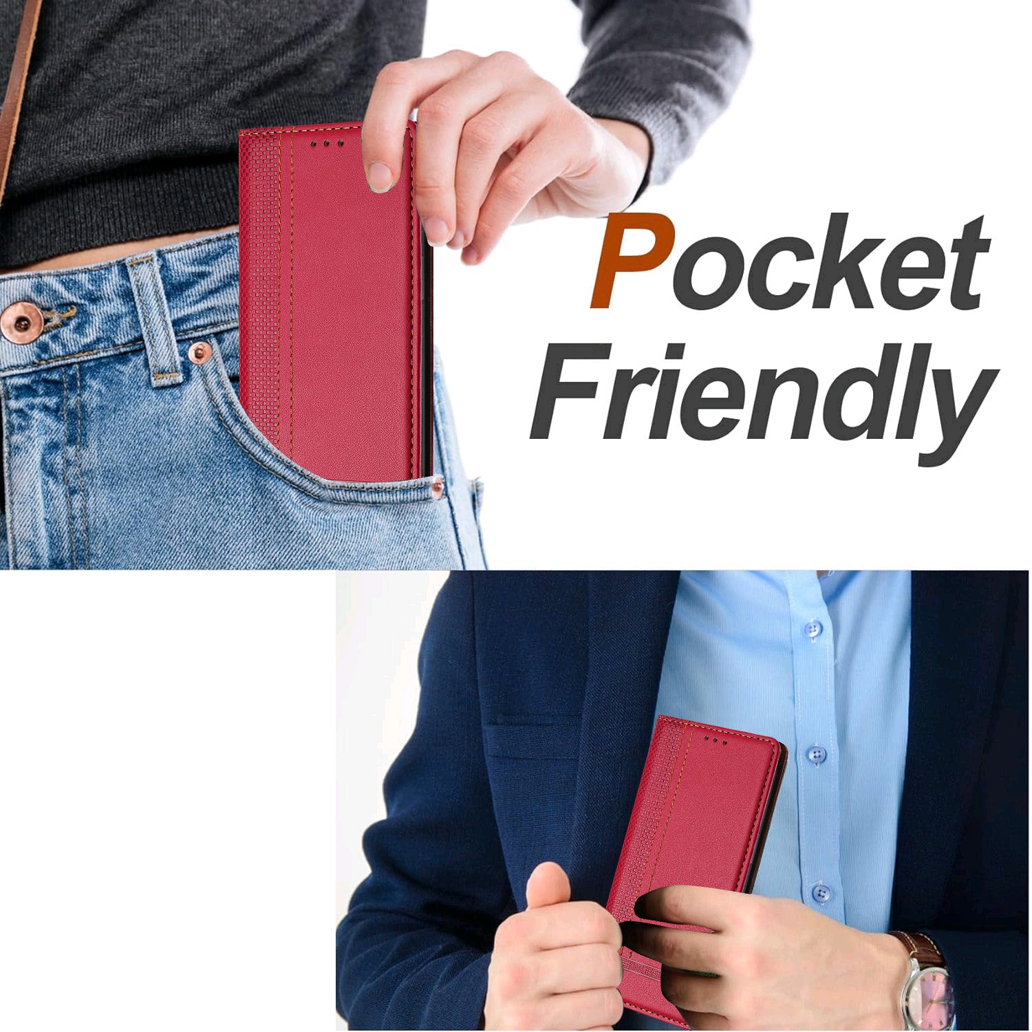 For-Samsung-Galaxy-S26-Edge-Case-L-Shaped-Grid-Pattern-Leather-Stand-Phone-Cover-with-Card-Slots-Red