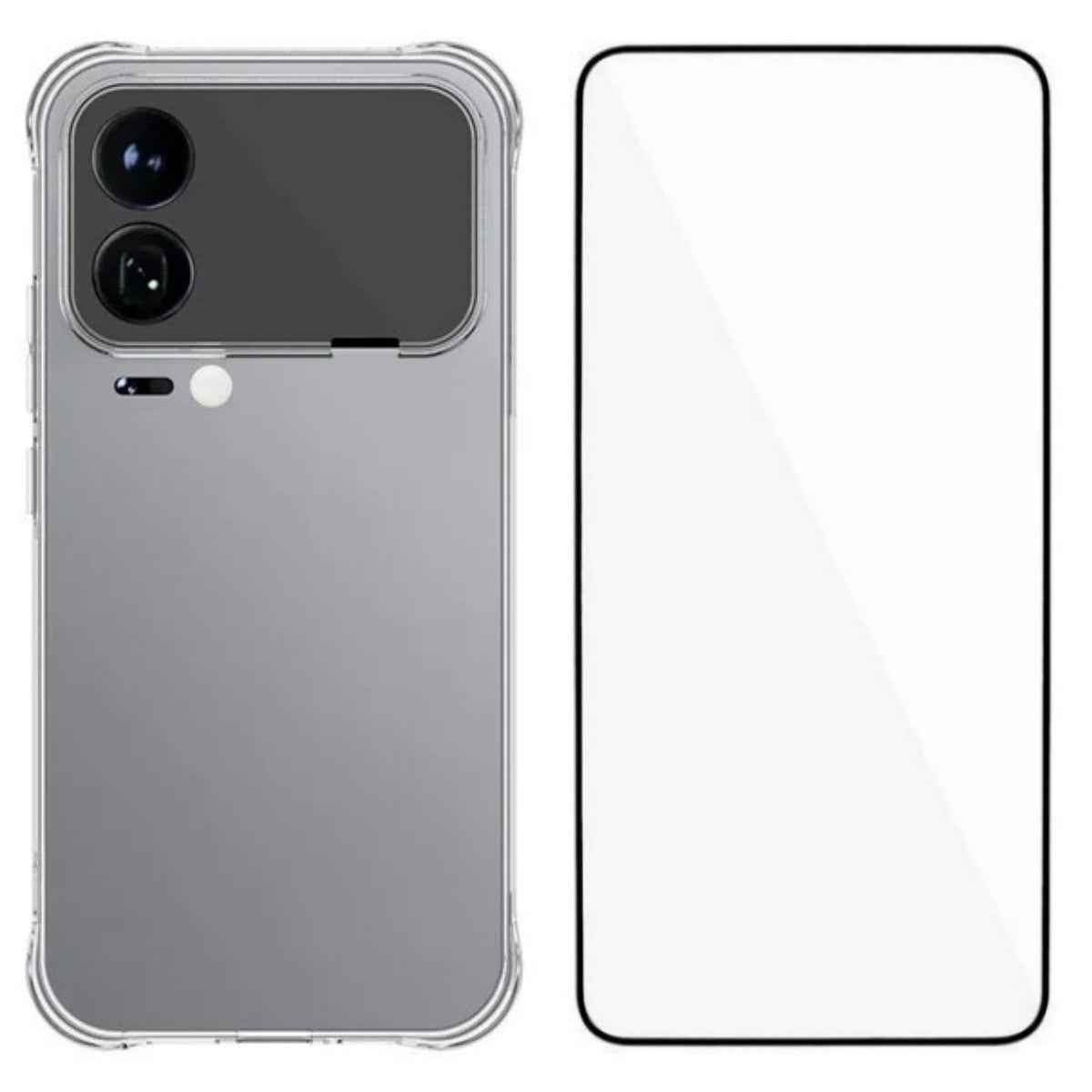 For Xiaomi 17 Pro Case WANLONFENG WL Series 2.0mm Clear TPU Cover with Tempered Glass (Big Lens Hole) - Transparent