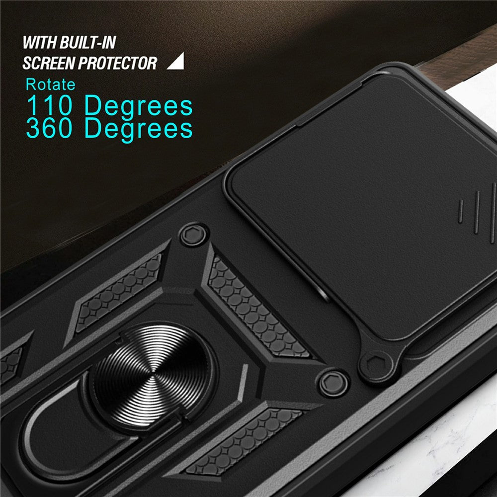 For Xiaomi Poco M8 Pro 5G / Redmi Note 15 Pro+ 5G (Global) Case with Slide Camera Lid PC + TPU Kickstand Phone Cover - Gold
