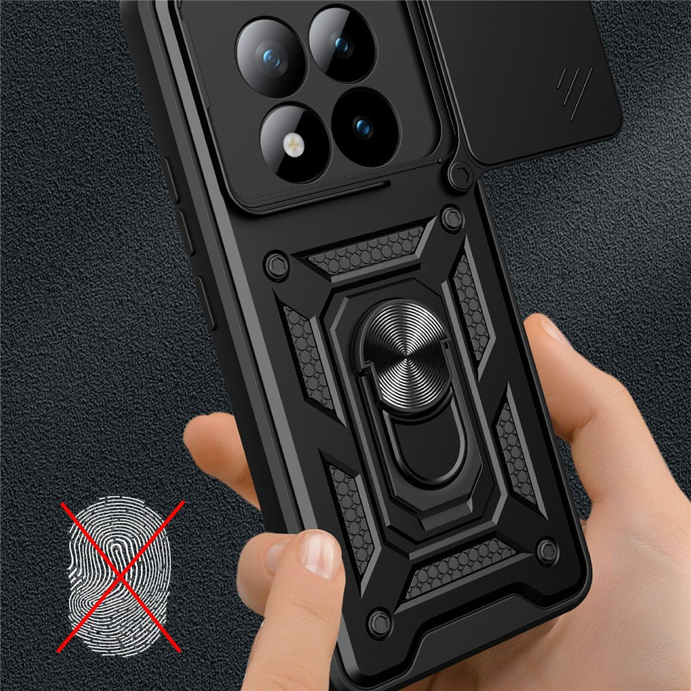 For Xiaomi Poco M8 Pro 5G / Redmi Note 15 Pro+ 5G (Global) Case with Slide Camera Lid PC + TPU Kickstand Phone Cover - Green