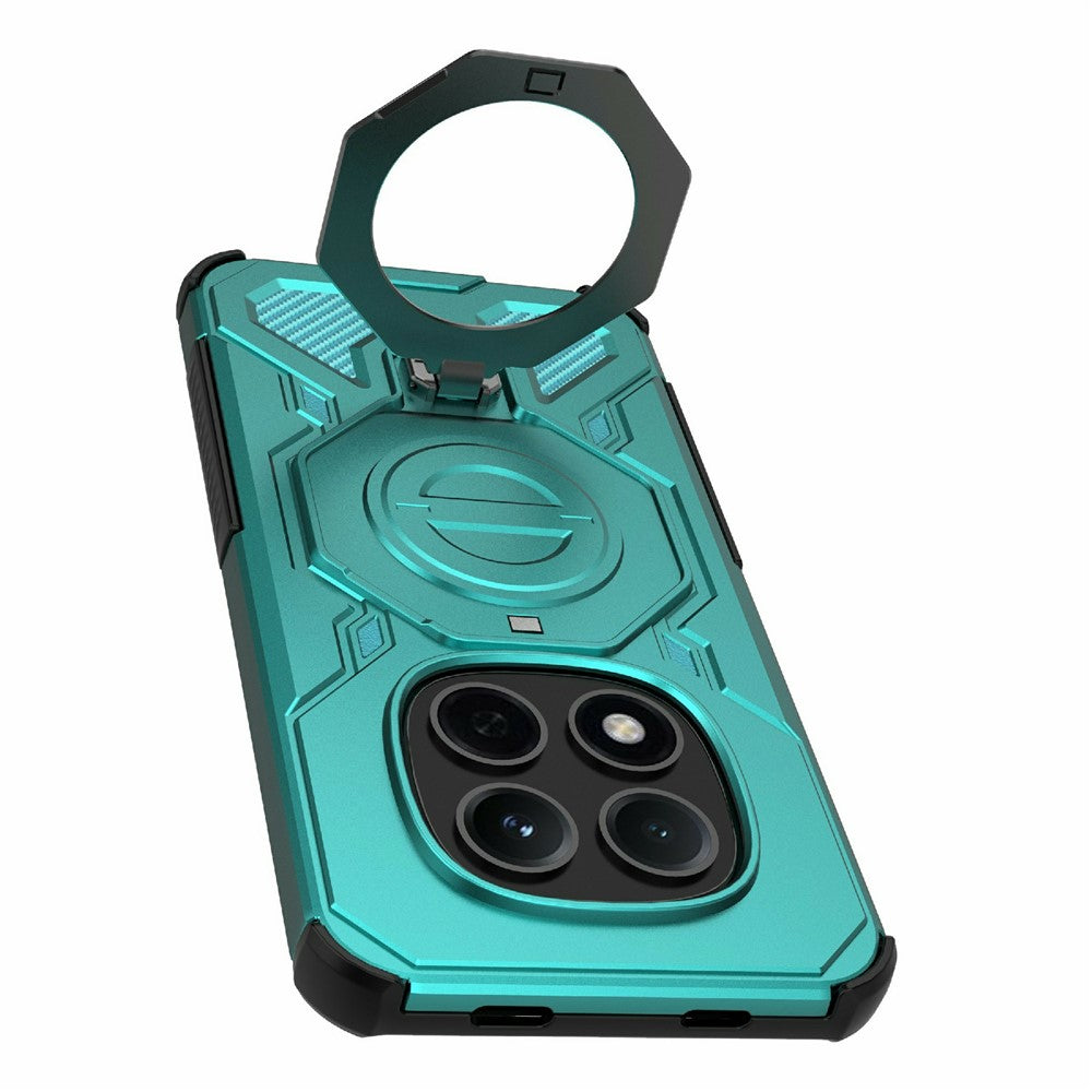For Xiaomi Redmi Note 15 Pro 5G (Global) Magnetic Case Rotating Metal Kickstand Shockproof PC + TPU Phone Back Cover - Baby Blue
