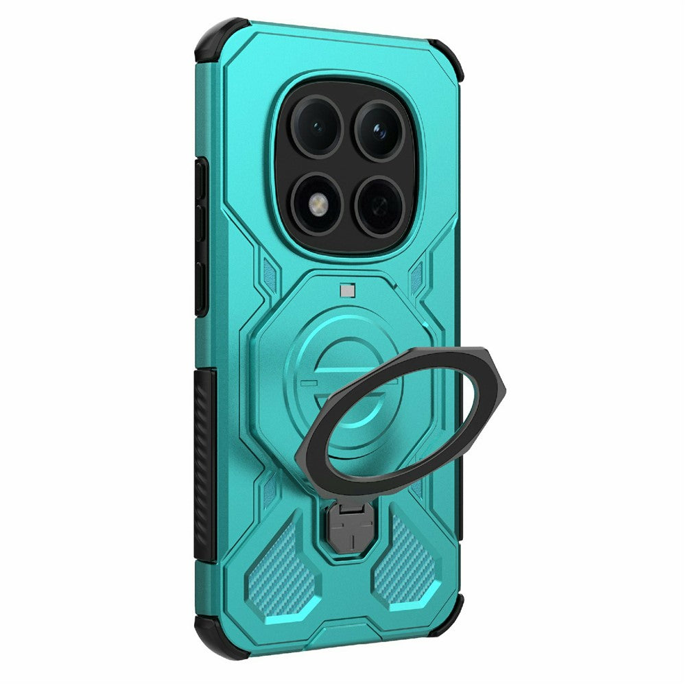 For Xiaomi Redmi Note 15 Pro 5G (Global) Magnetic Case Rotating Metal Kickstand Shockproof PC + TPU Phone Back Cover - Baby Blue