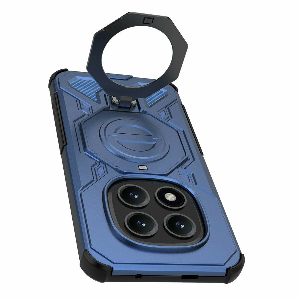 For Xiaomi Poco M8 Pro 5G / Redmi Note 15 Pro+ 5G (Global) Magnetic Case Rotating Metal Kickstand Shockproof PC + TPU Phone Back Cover - Dark Blue