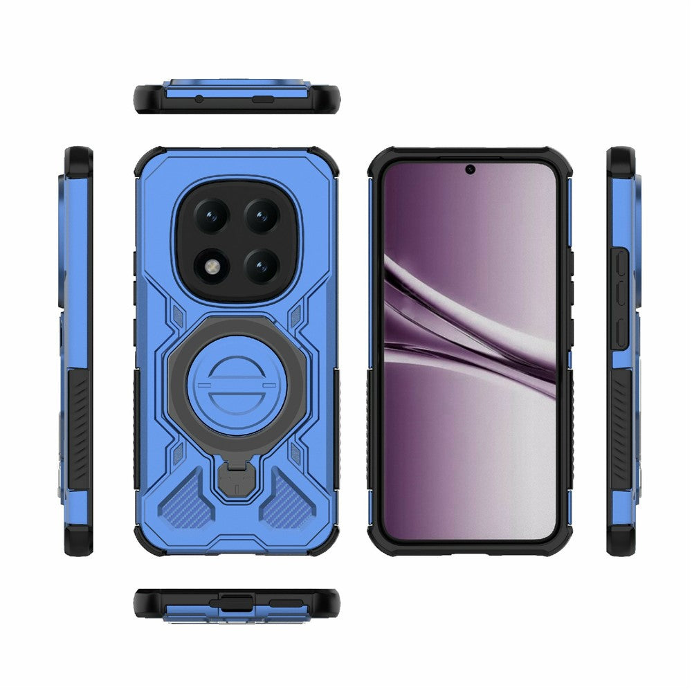 For Xiaomi Poco M8 Pro 5G / Redmi Note 15 Pro+ 5G (Global) Magnetic Case Rotating Metal Kickstand Shockproof PC + TPU Phone Back Cover - Dark Blue