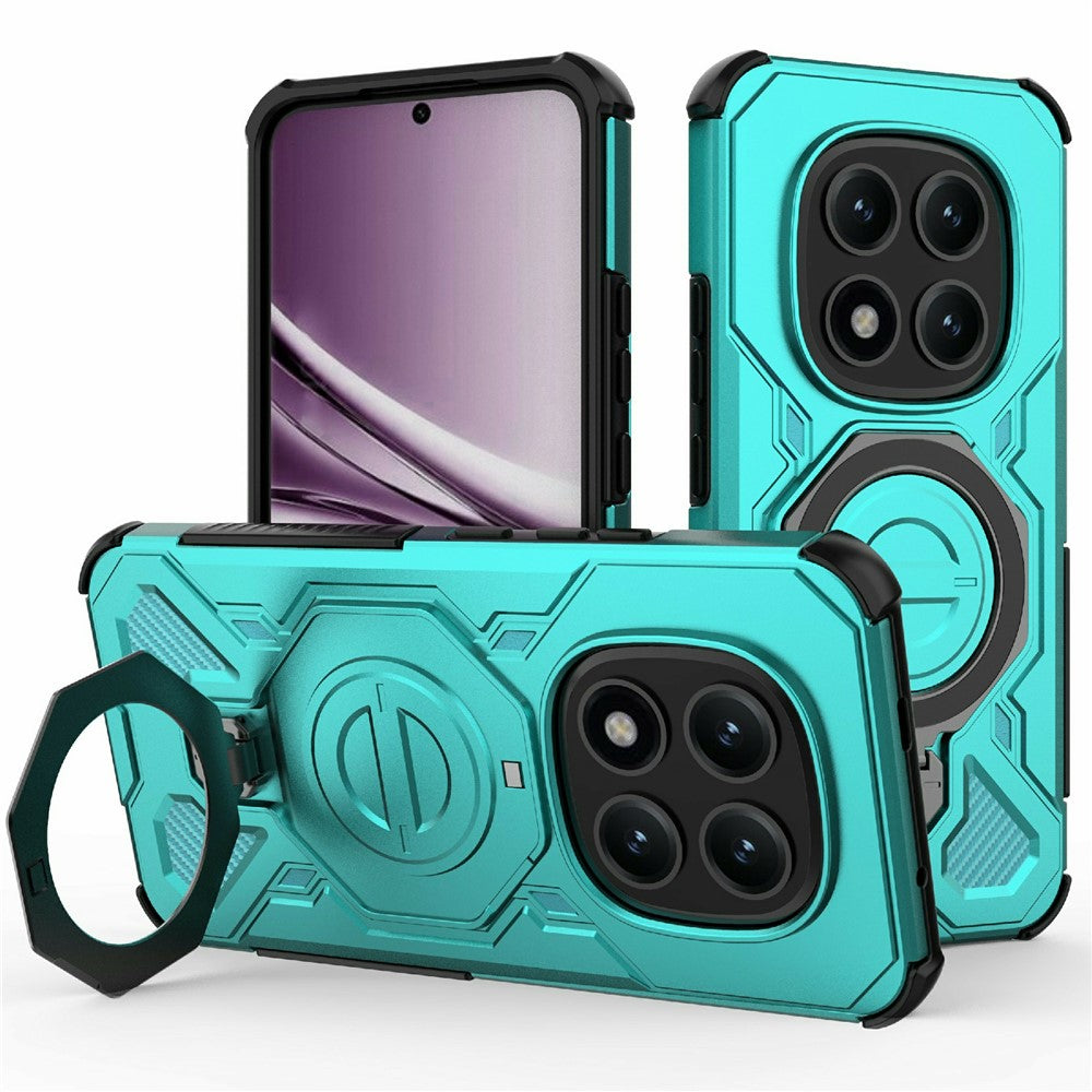 For Xiaomi Poco M8 Pro 5G / Redmi Note 15 Pro+ 5G (Global) Magnetic Case Rotating Metal Kickstand Shockproof PC + TPU Phone Back Cover - Baby Blue