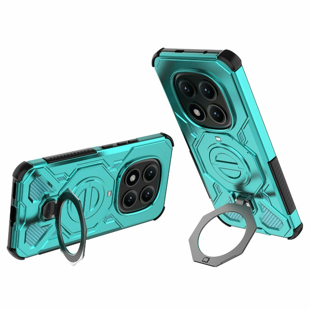 For Xiaomi Poco M8 Pro 5G / Redmi Note 15 Pro+ 5G (Global) Magnetic Case Rotating Metal Kickstand Shockproof PC + TPU Phone Back Cover - Baby Blue