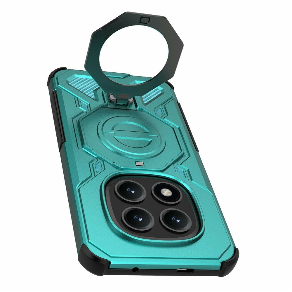 For Xiaomi Poco M8 Pro 5G / Redmi Note 15 Pro+ 5G (Global) Magnetic Case Rotating Metal Kickstand Shockproof PC + TPU Phone Back Cover - Baby Blue