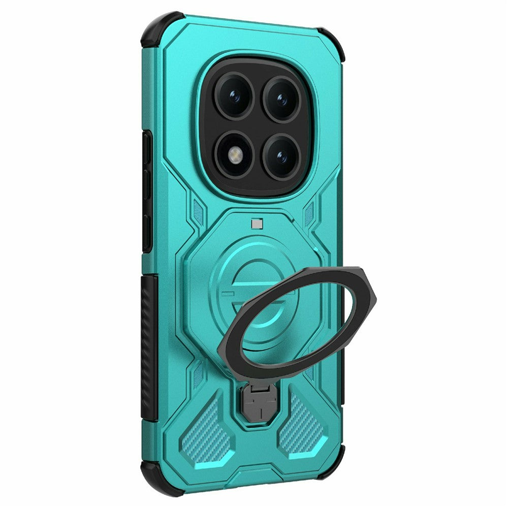 For Xiaomi Poco M8 Pro 5G / Redmi Note 15 Pro+ 5G (Global) Magnetic Case Rotating Metal Kickstand Shockproof PC + TPU Phone Back Cover - Baby Blue