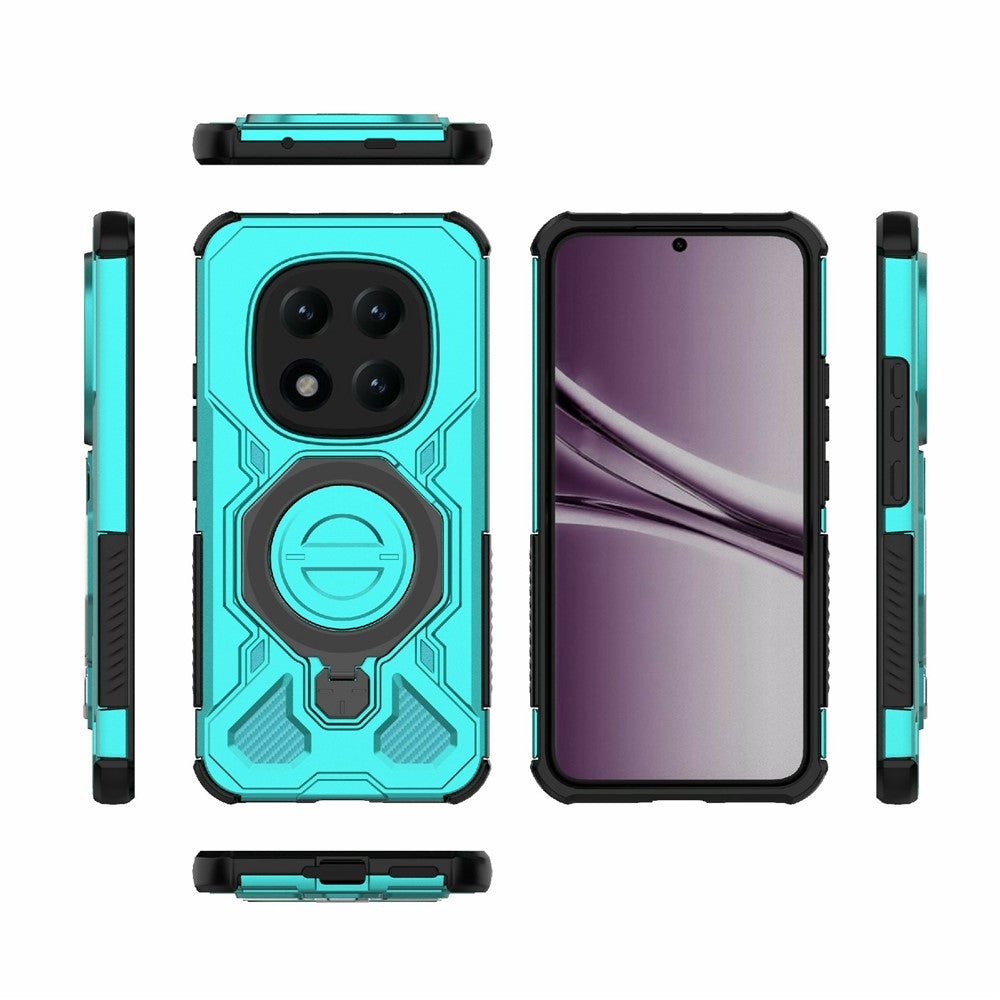 For Xiaomi Poco M8 Pro 5G / Redmi Note 15 Pro+ 5G (Global) Magnetic Case Rotating Metal Kickstand Shockproof PC + TPU Phone Back Cover - Baby Blue