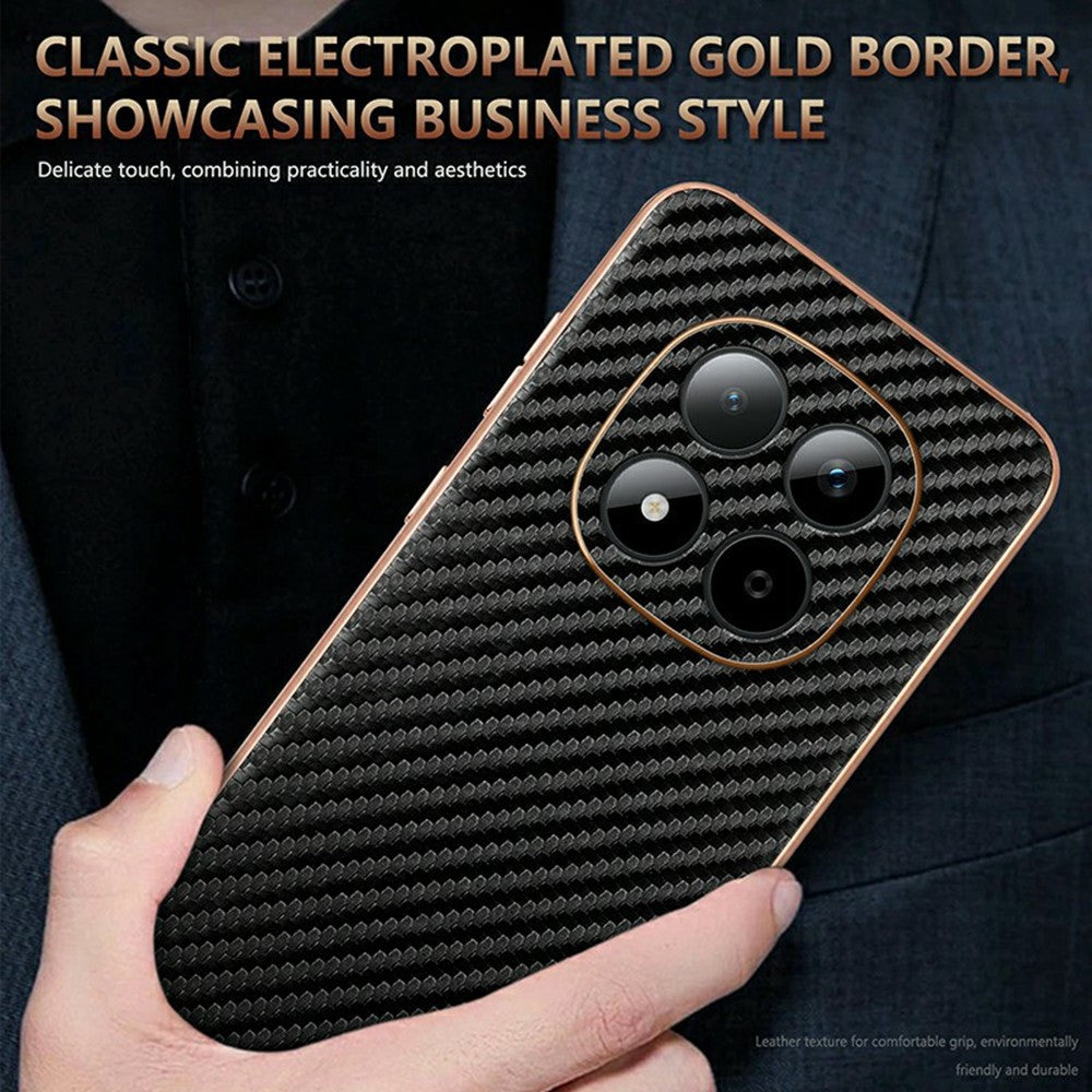AZNS For Xiaomi Redmi Note 15 Pro 5G (Global) Case Electroplating Carbon Fiber Texture PU + TPU Phone Cover - Green