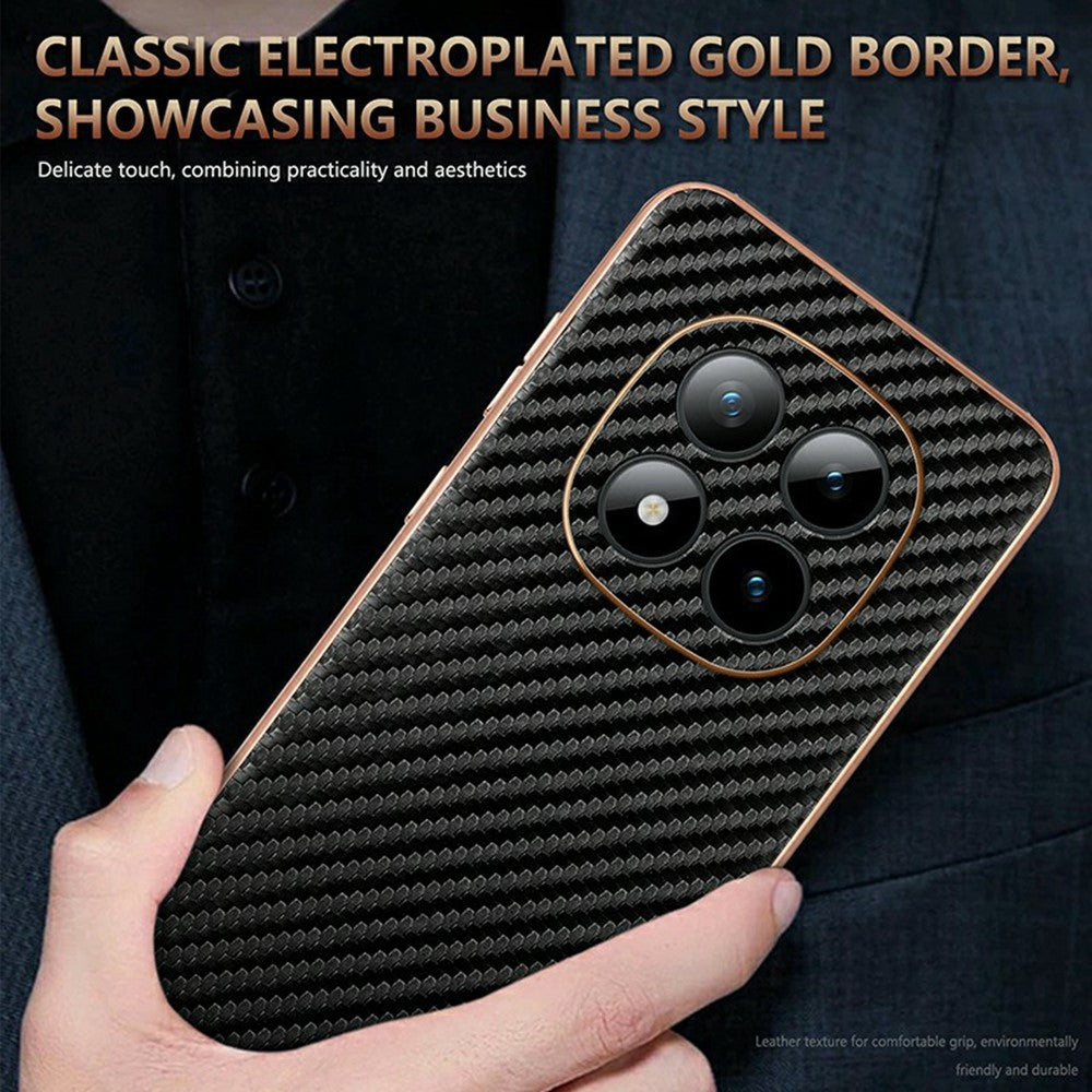 AZNS For Xiaomi Poco M8 Pro 5G / Redmi Note 15 Pro+ 5G (Global) Case Electroplating Carbon Fiber Texture PU + TPU Phone Cover - Green