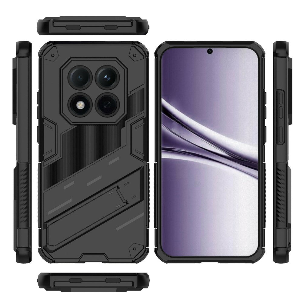For Xiaomi Redmi Note 15 Pro 5G (Global) Case PC + TPU Shockproof Phone Cover with Kickstand - Black