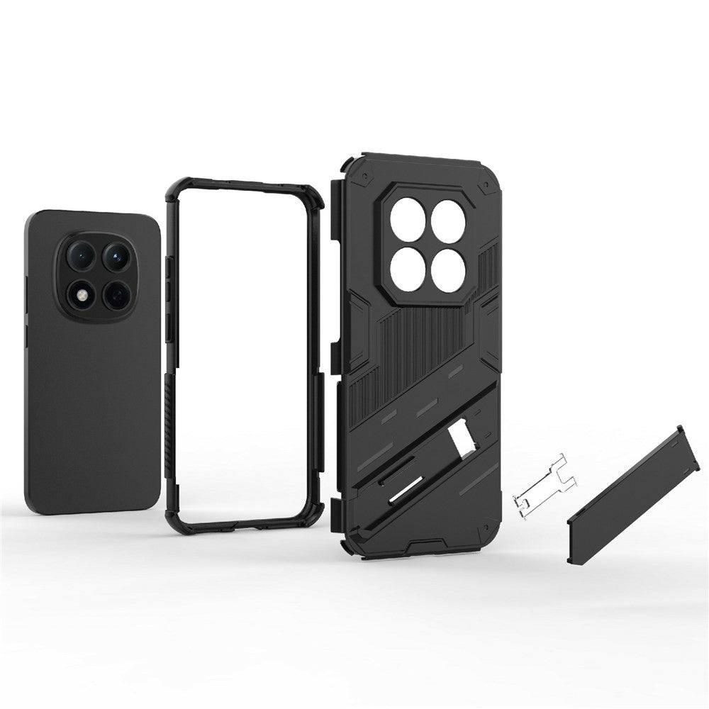For Xiaomi Redmi Note 15 Pro 5G (Global) Case PC + TPU Shockproof Phone Cover with Kickstand - Black