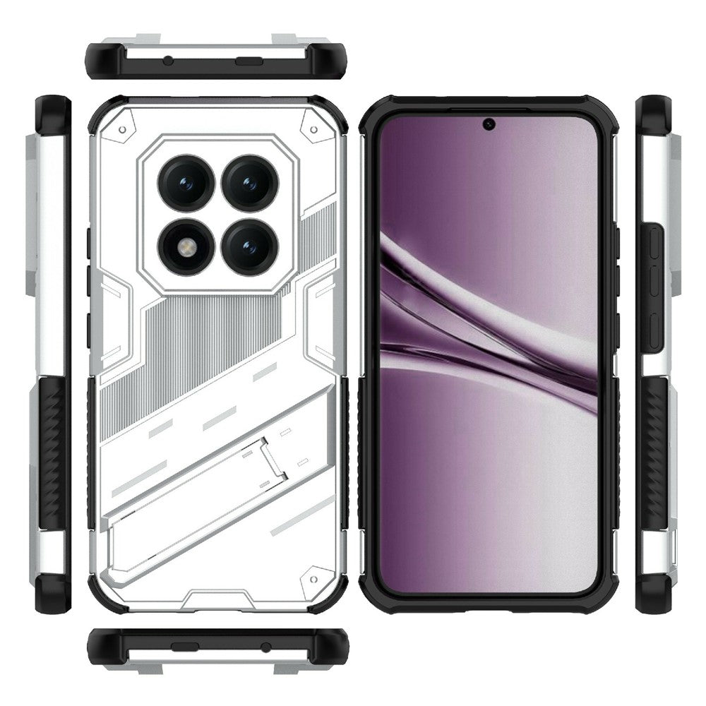 For Xiaomi Poco M8 Pro 5G / Redmi Note 15 Pro+ 5G (Global) Case PC + TPU Shockproof Phone Cover with Kickstand - White